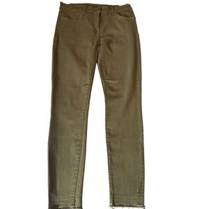 SPLENDID Women's Size 28 Army Green Skinny Jeans Raw Hem Cotton Modal Blend